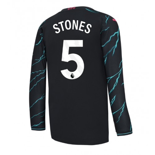 Fotballdrakt Herre Manchester City John Stones #5 Tredjedrakt 2023-24 Langermet